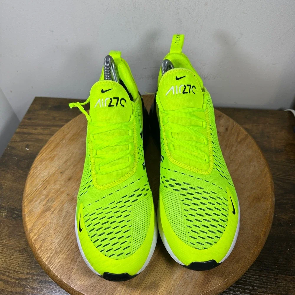 Nike Air Max 270 Volt Neon Yellow Black Running Shoes AH8050-701 Mens 9.5